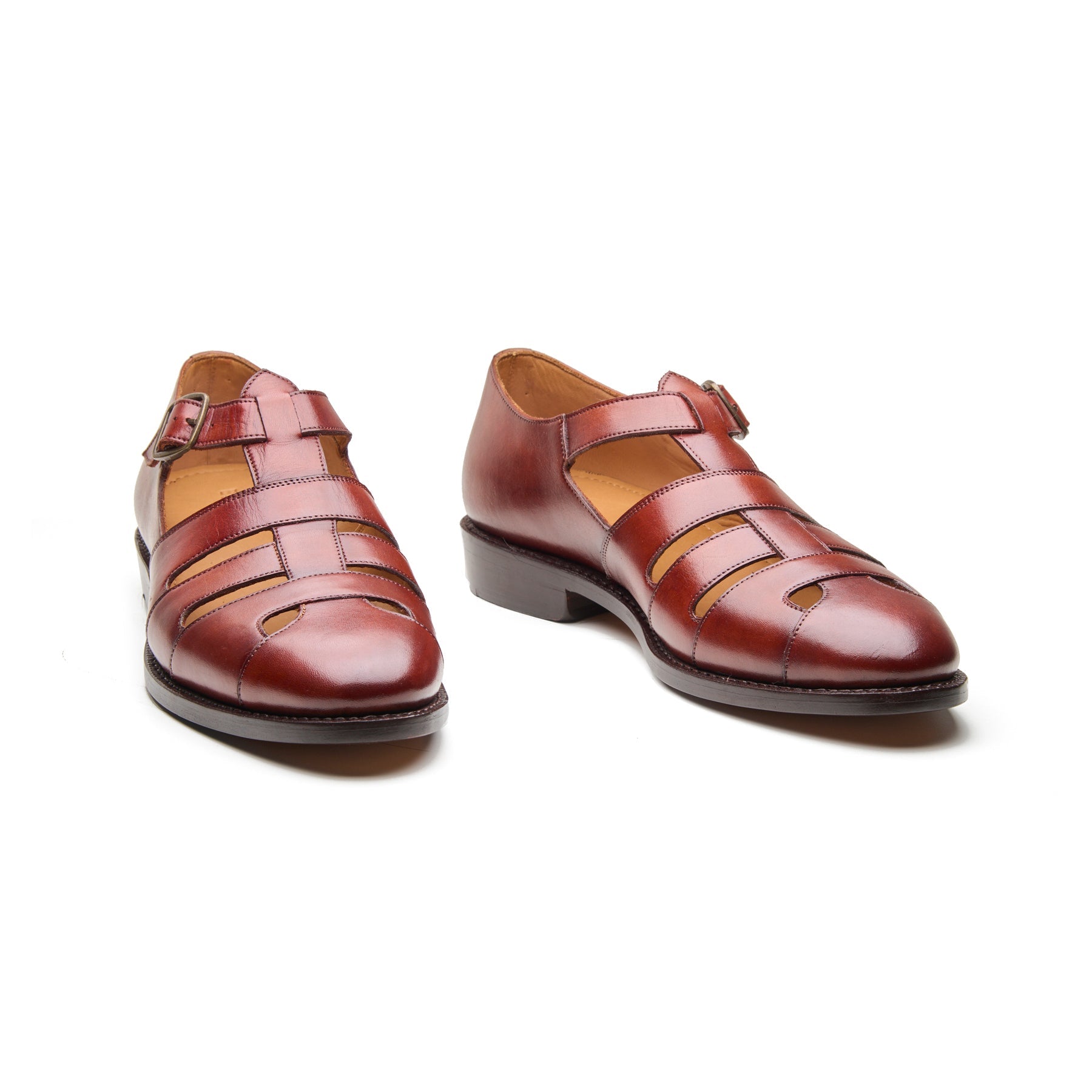 Gurkha Sandal in Chestnut Leather – Hand Welted Summer Shoe