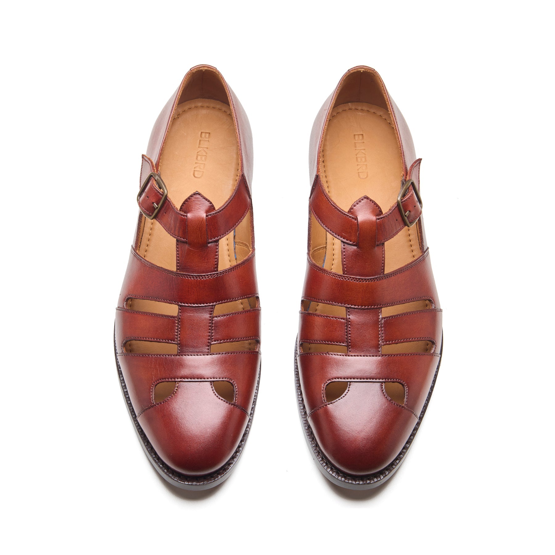 PETROSOLAUM／LEATHER GURKHA SANDAL 41 Gurkha Sandal in Chestnut Leather – Hand Welted Summer Shoe