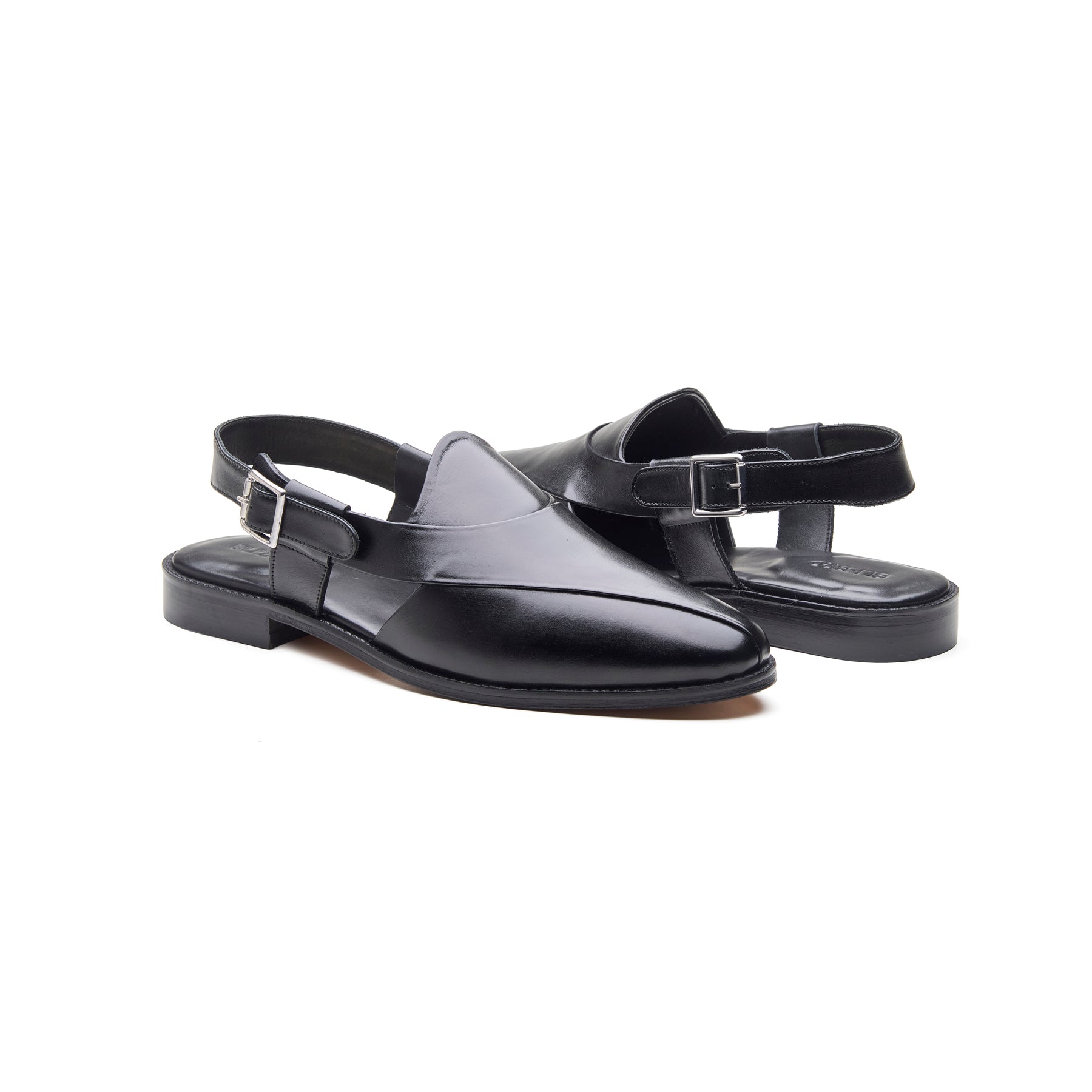 Peshawari, Closed-Toe Sandal - Black | Rajputana Collection