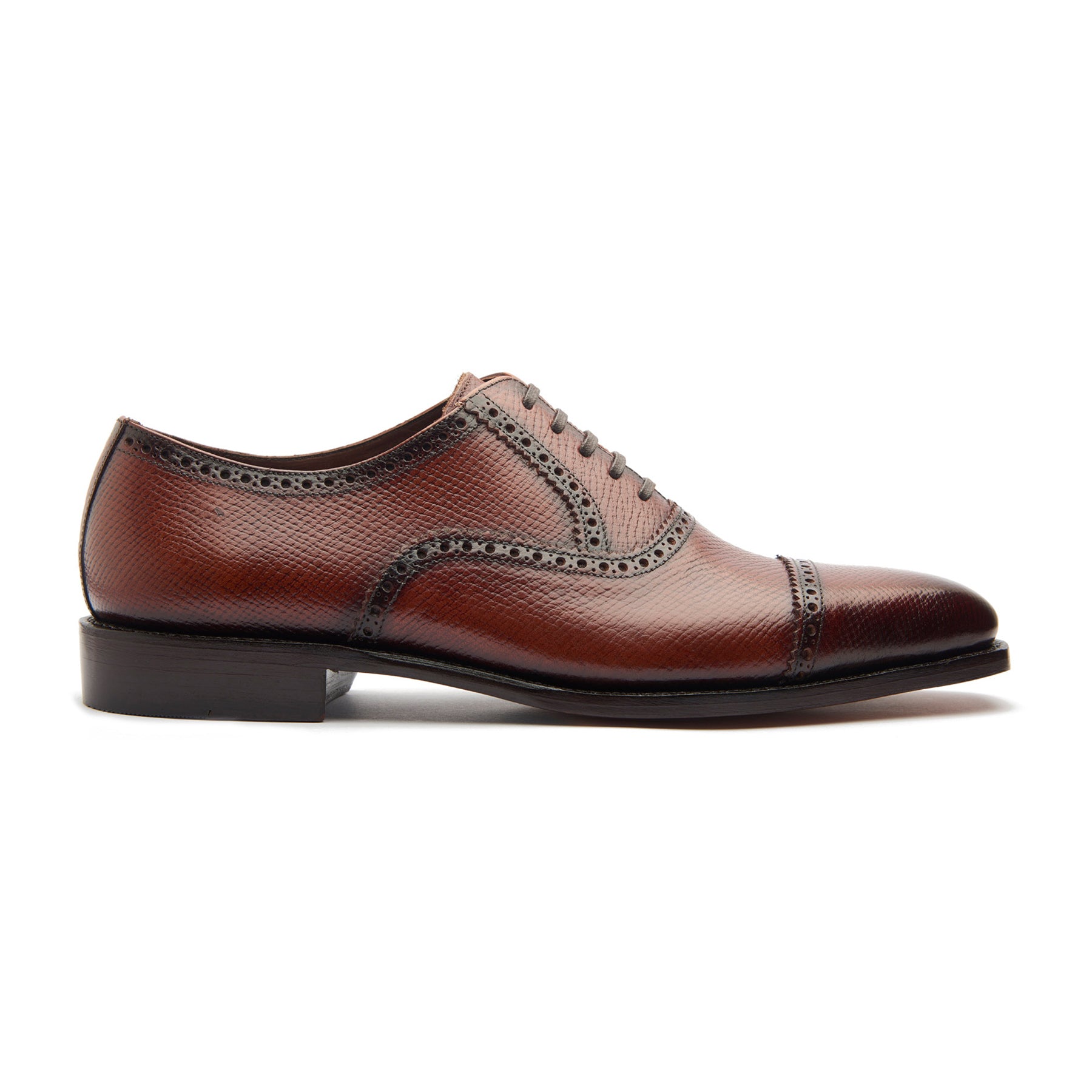 Bemer-X, Quarter Brogue Oxford - Cognac Hatch-grain | Hand Welted Contemporary Classics