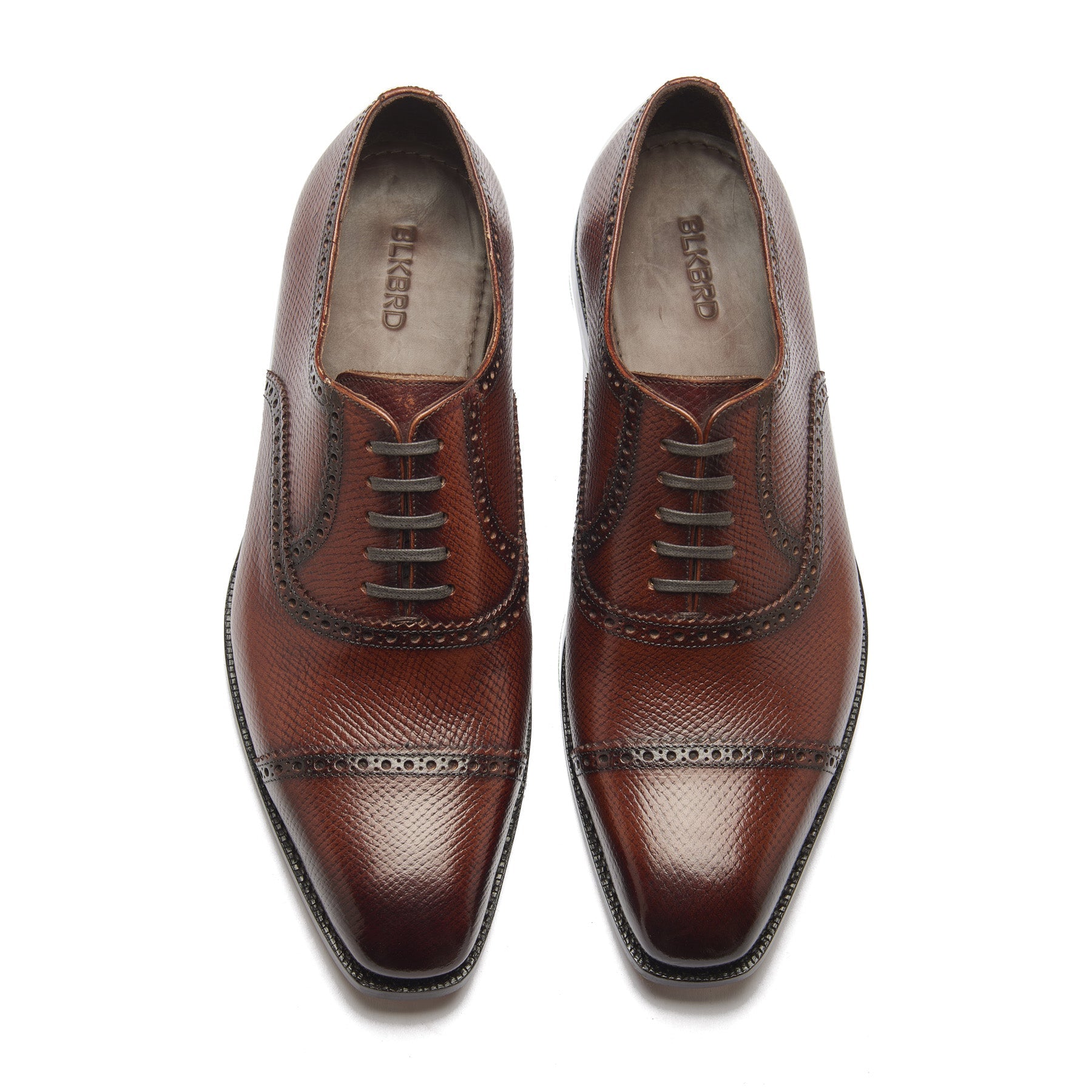 Bemer-X, Quarter Brogue Oxford - Cognac Hatch-grain | Hand Welted Contemporary Classics