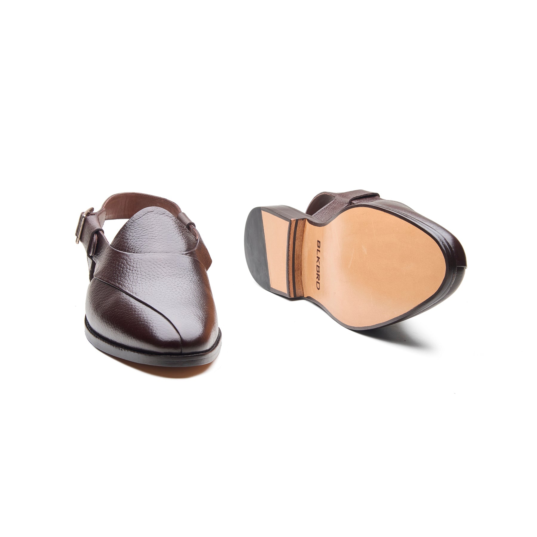 Peshawari, Closed-Toe Sandal - Brown Milled Grain | Rajputana Collection