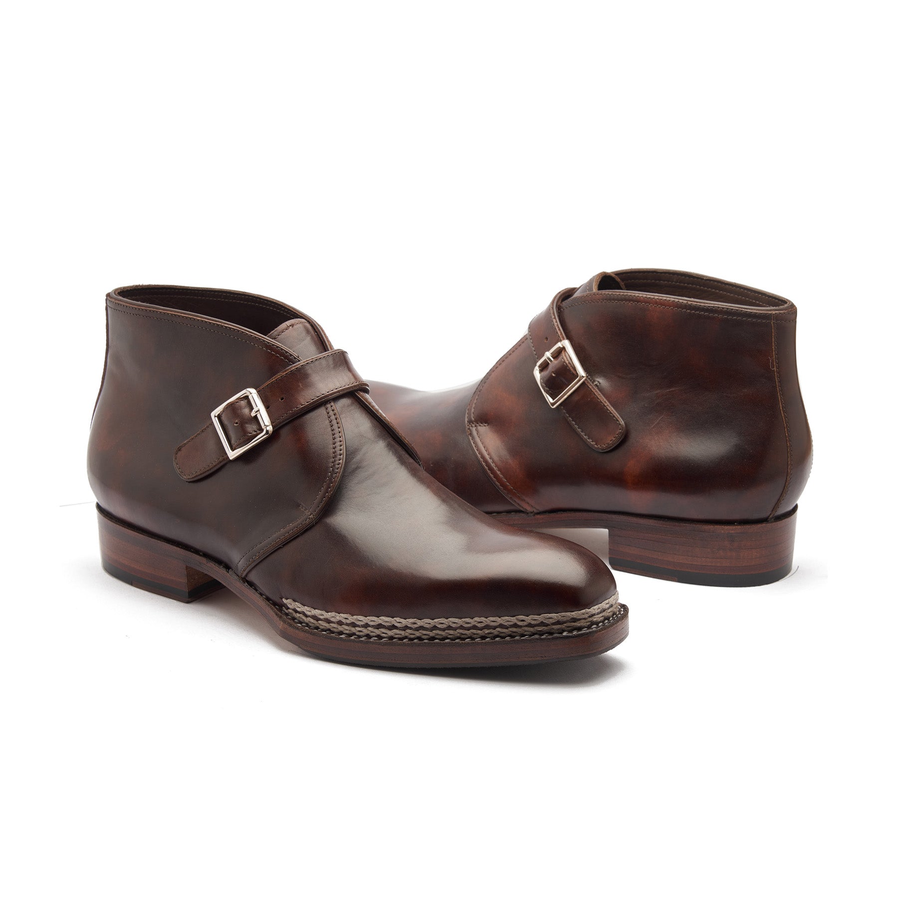 Veyron-X, Single Monk Chukka Boot - Chestnut Museum Calf | New Age