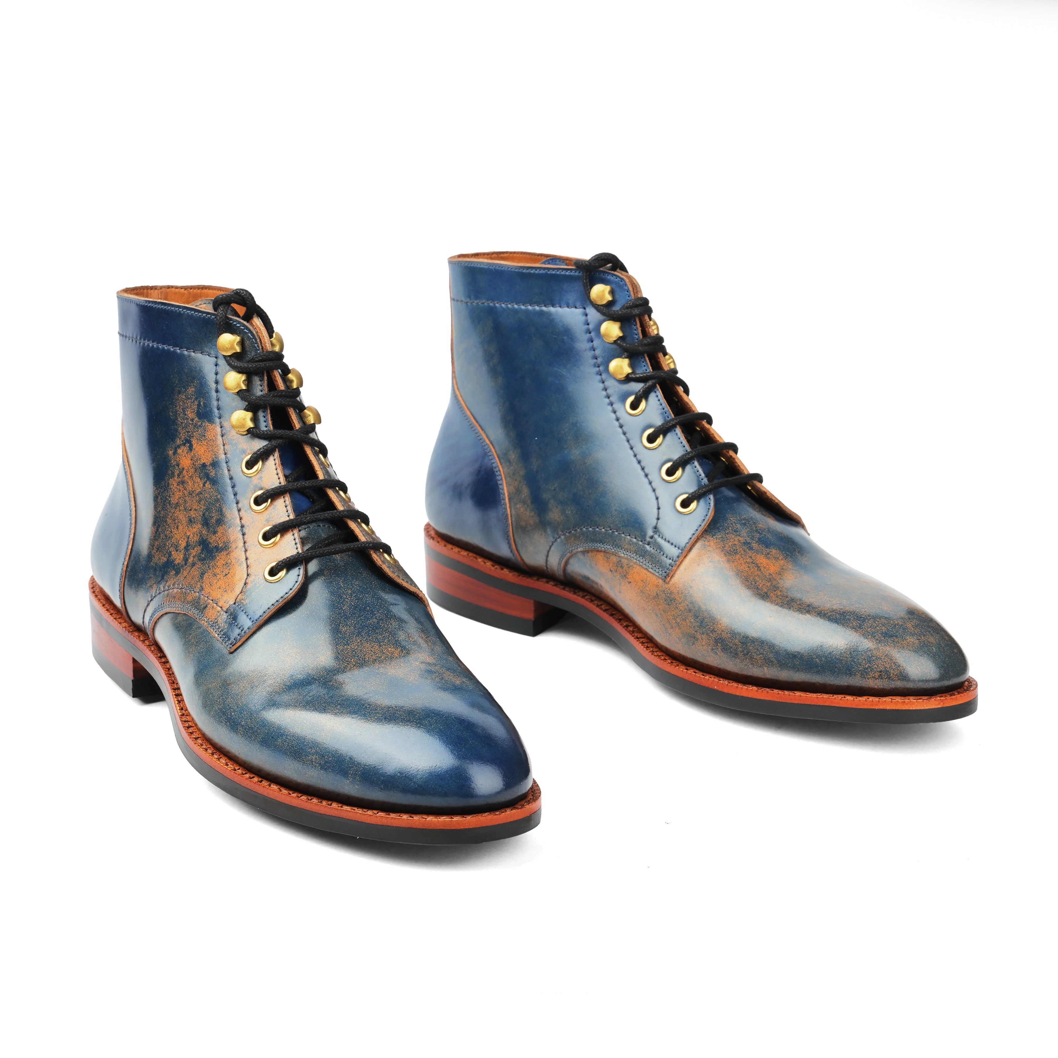 小物 JACK RIDE The.Cordovan.NAVY.BLUE.Edition Ocean, Hand Welted Boot - Shell Cordovan Marble Blue |Cordovan Series