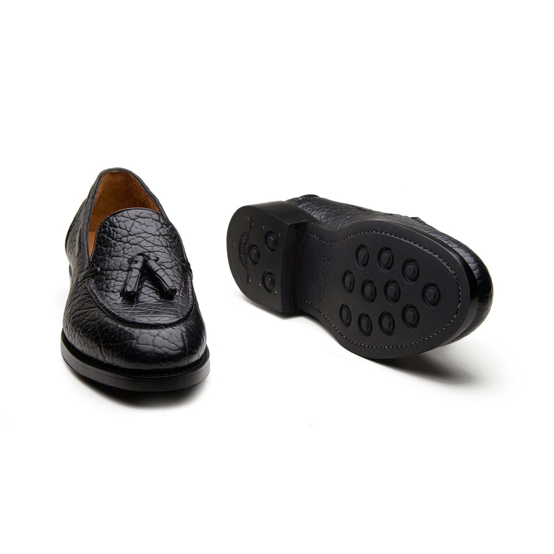 Royce, Tassel Loafer - Black Shrunken Bison | Bison Series
