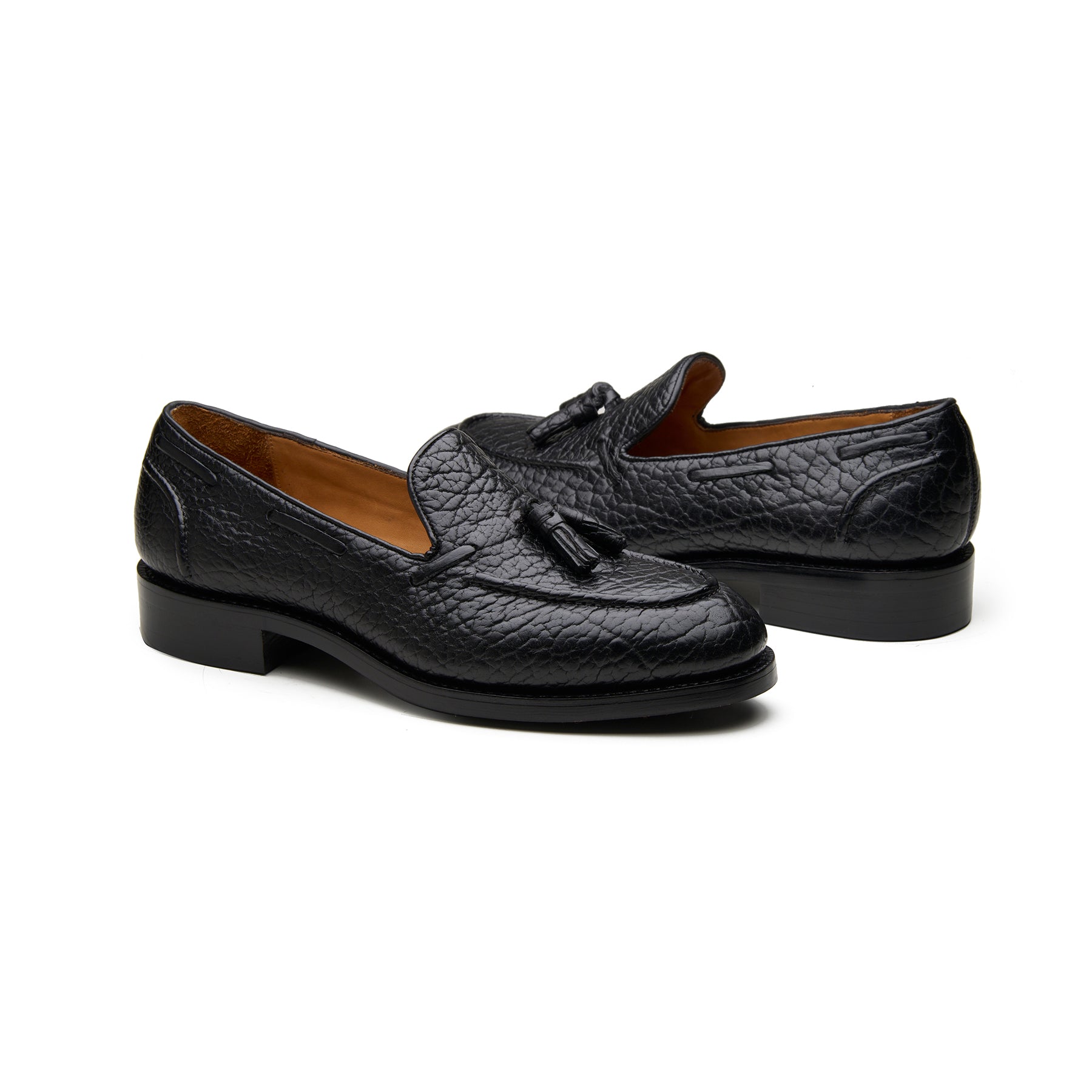 Royce, Tassel Loafer - Black Shrunken Bison | Bison Series