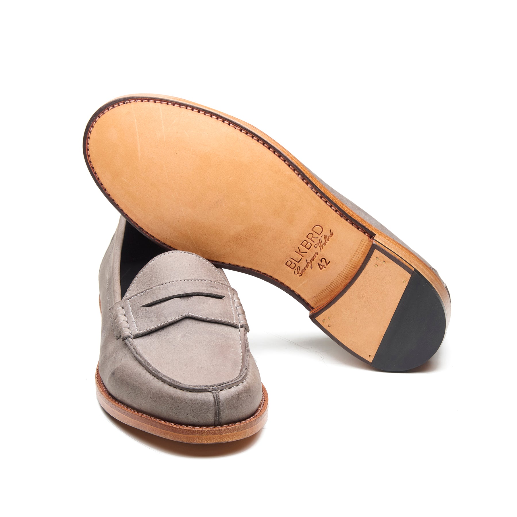 Niagara, Norwegian Split Toe Loafer - Grey Kudu Waxy | Goodyear Welted