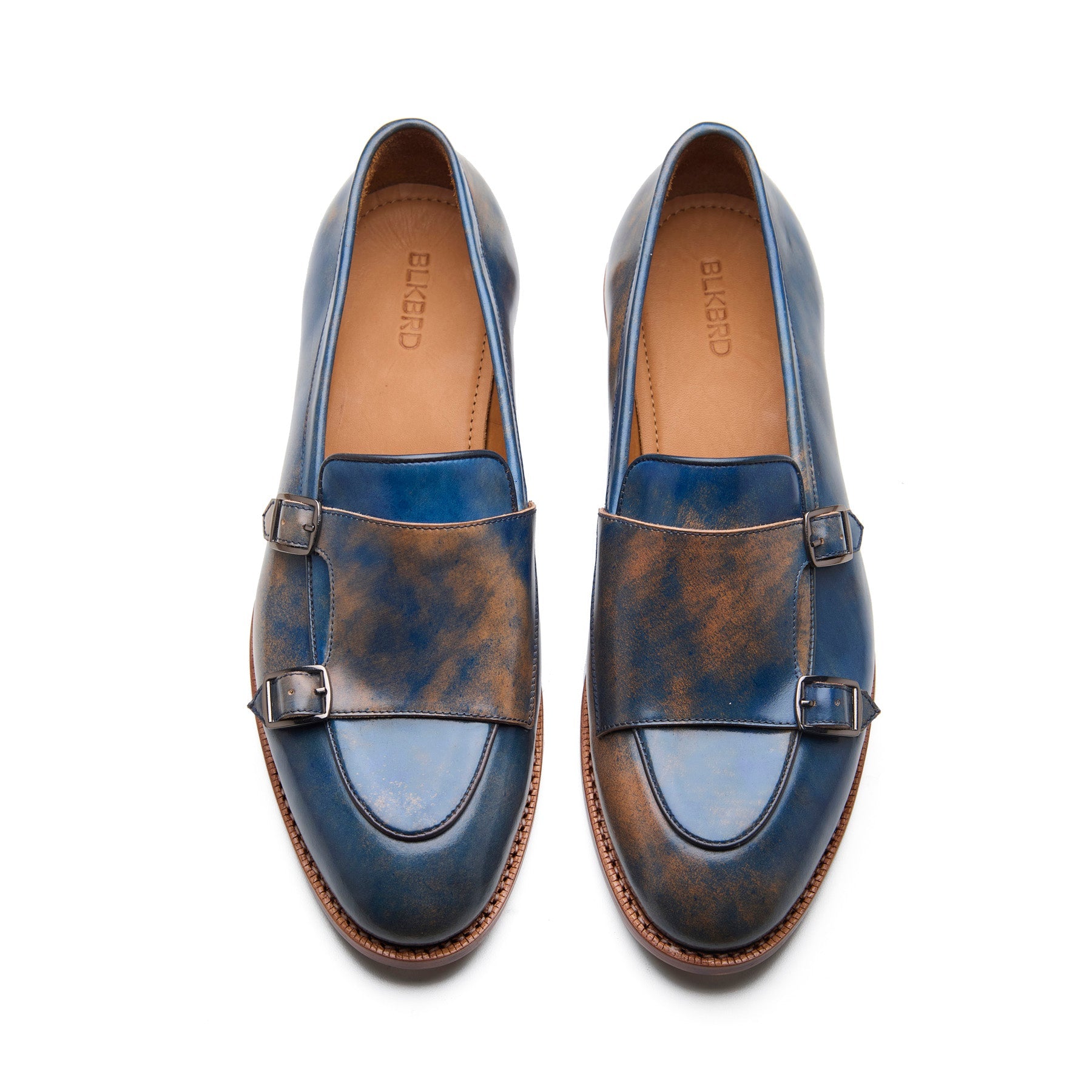 Myron, Monk-Strap Loafer - Shell Cordovan Marbled Blue | Cordovan Series