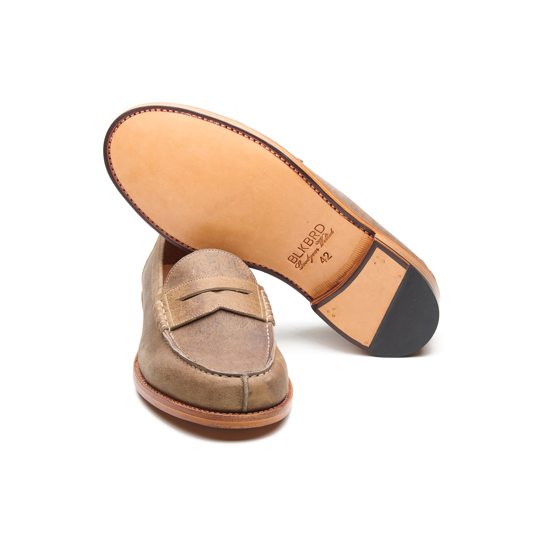 Niagara, Norwegian Split Toe Loafer - Beige Kudu Waxy | Goodyear Welted