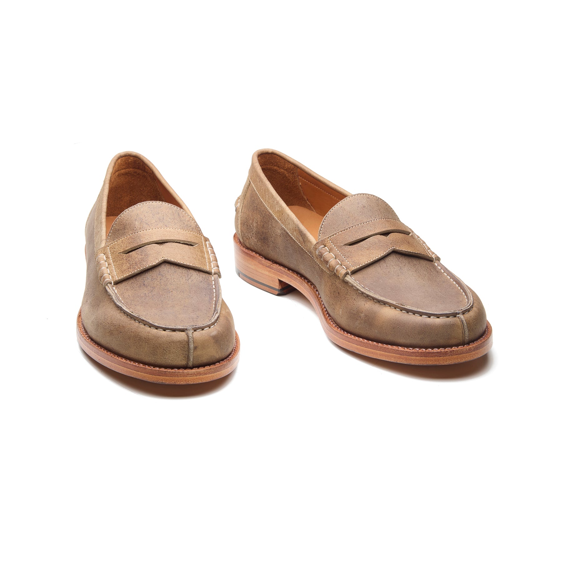Niagara, Norwegian Split Toe Loafer - Beige Kudu Waxy | Goodyear Welted