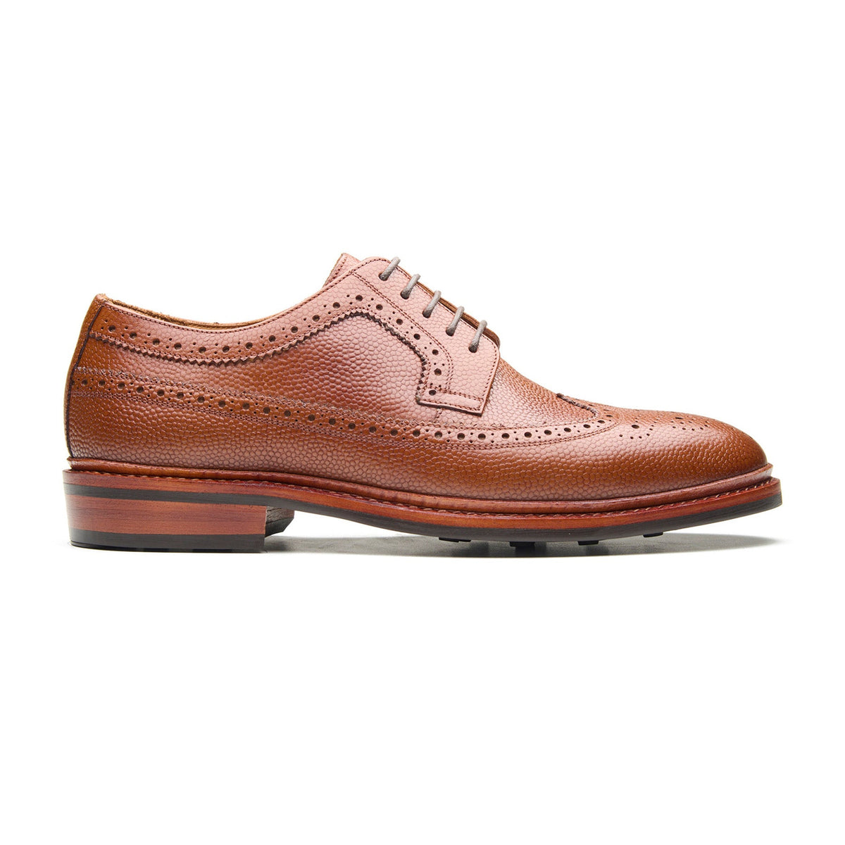 EXCELLENT Grenson Scotch Grain Brown Blucher UNWORN SOLES + HEEL 8.5 UK / 9.5 US Raife, Longwing Blucher - Cognac Scotch Grain | Contemporary  main image 3