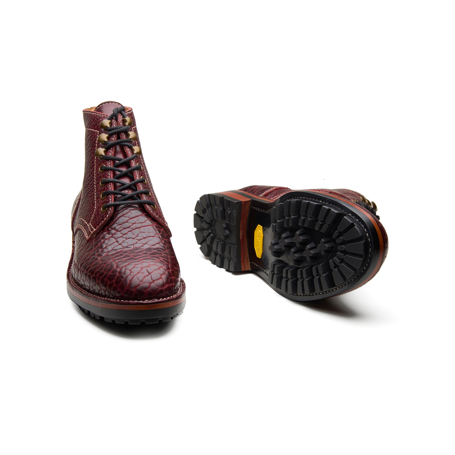 Rudiger-X, Service Boot - Black Cherry Shrunken Bison