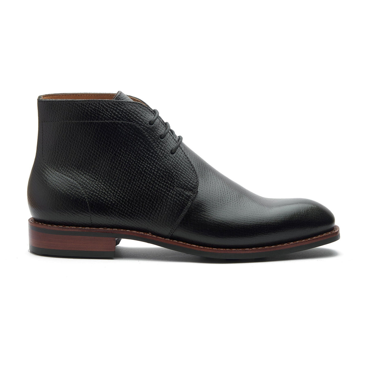 Like New TOMS Chukka Leather Boot Black Full Grain Pebble Leather 12 US Richard Black Calf Chukka Boot main image 4