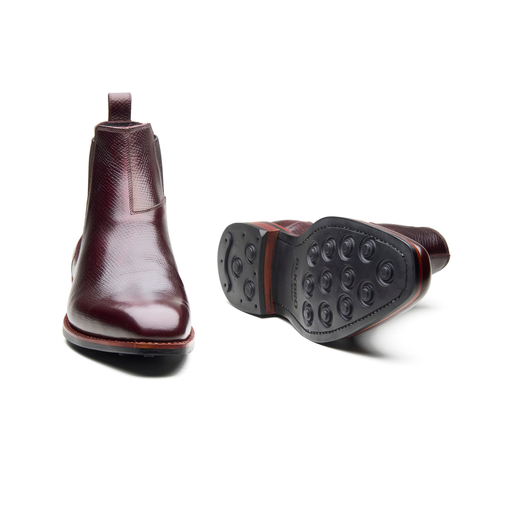 Destrier, Chelsea Boot - Burgundy Hatchgrain | Hand Welted Contemporary Classics