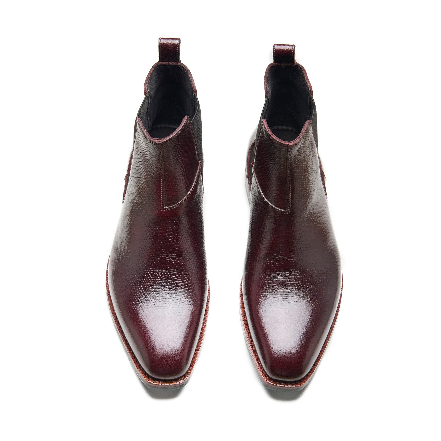 Destrier, Chelsea Boot - Burgundy Hatchgrain | Hand Welted Contemporary Classics