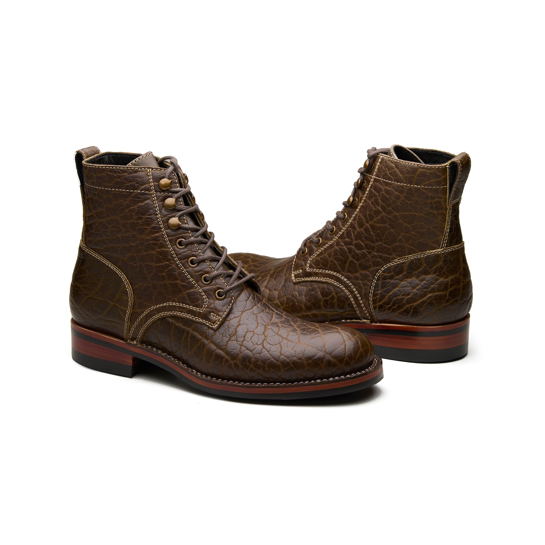 Rudiger-Z, Service Boot - Moss Green Shrunken Bison