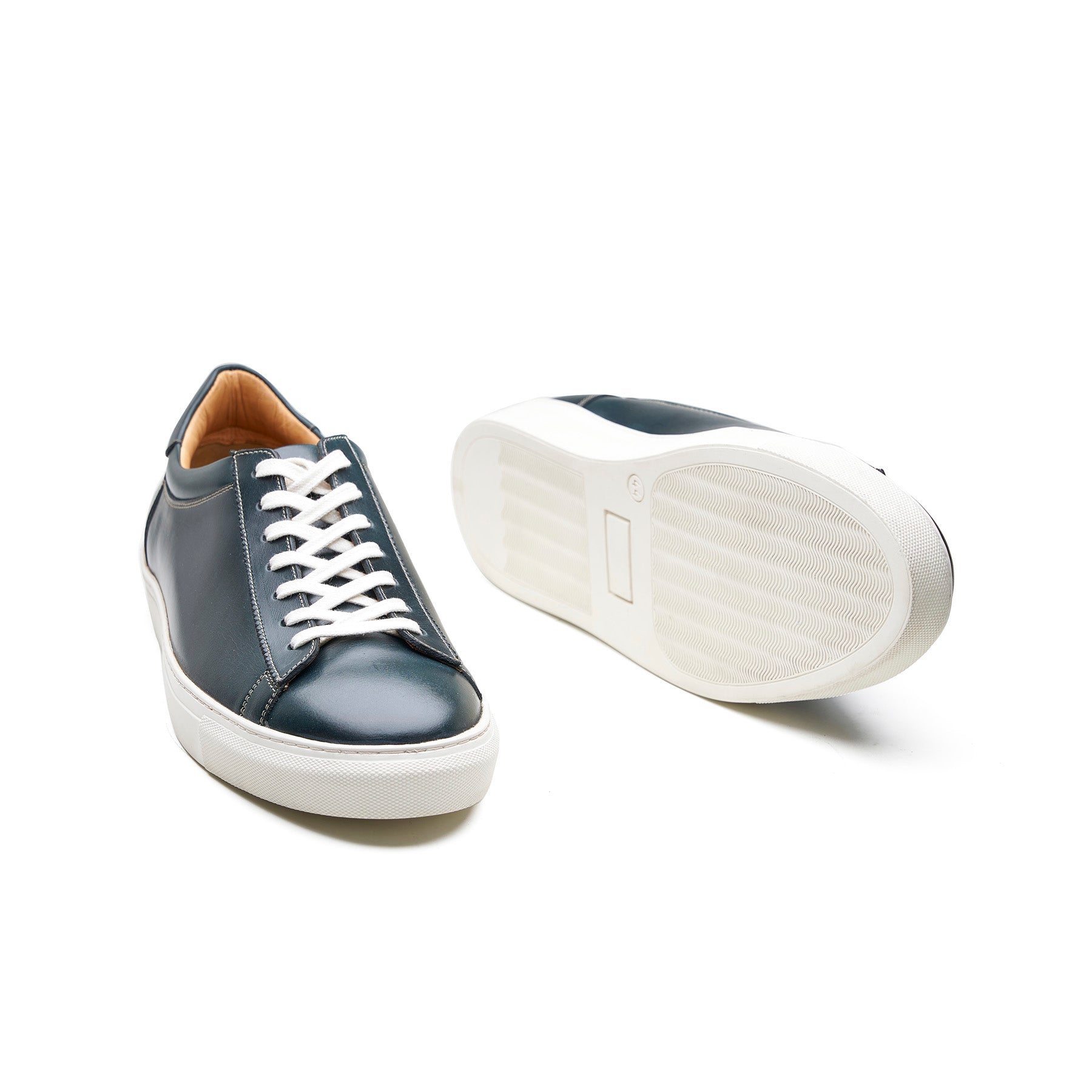 Perez, Lace-up Sneaker - Navy Pullup | Smart Casuals