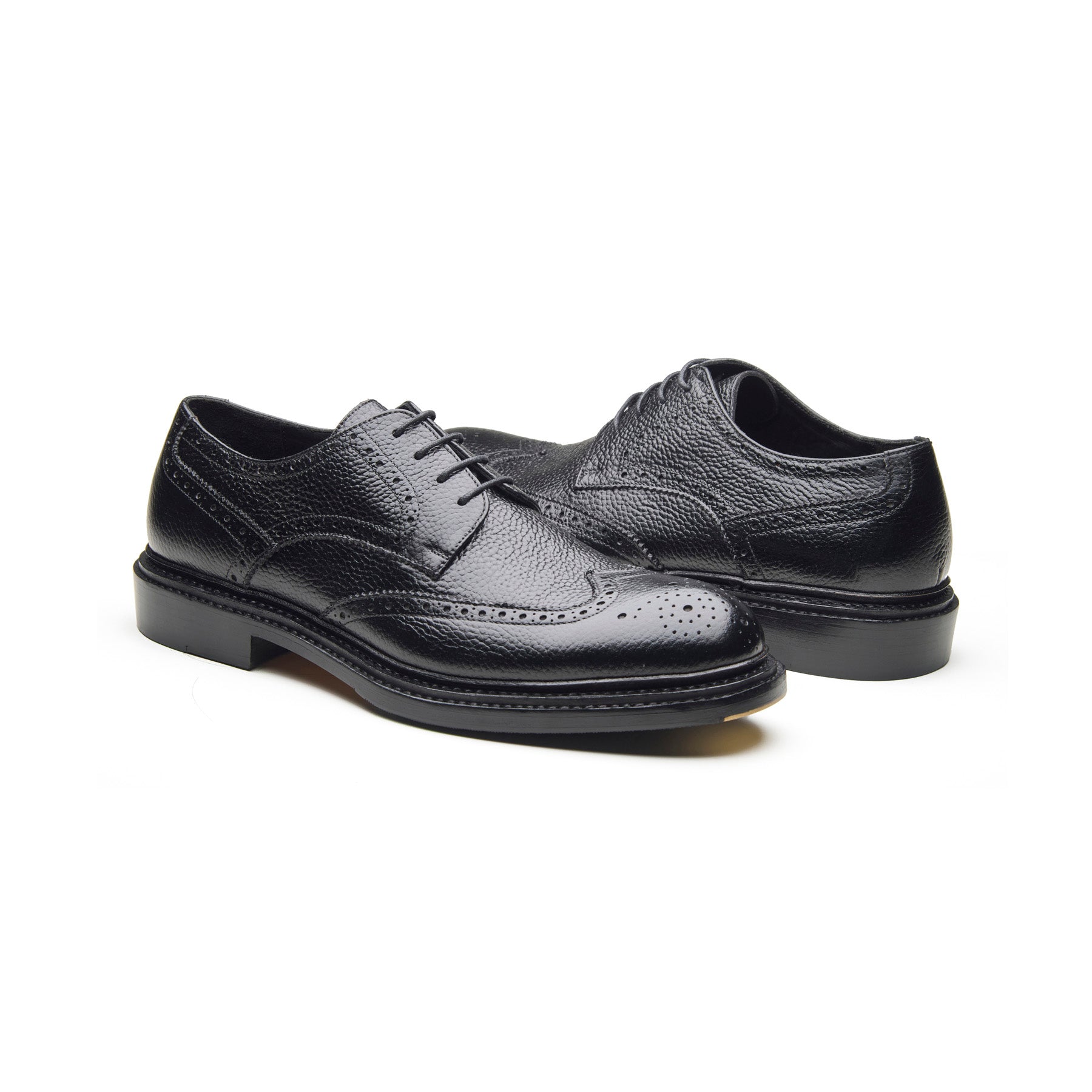 Rudolph-X, Wingtip Derby - Black Milled Grain | New Age
