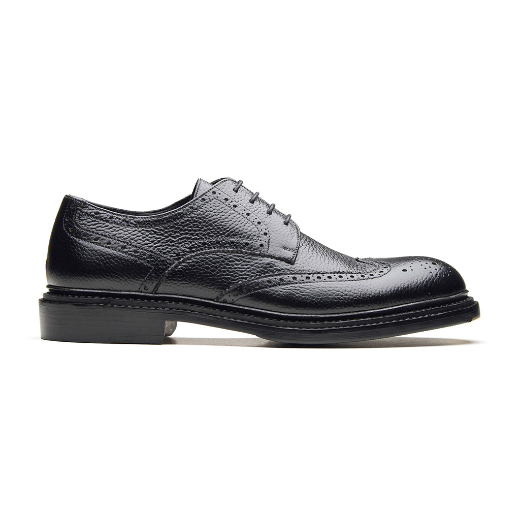 Rudolph-X, Wingtip Derby - Black Milled Grain | New Age
